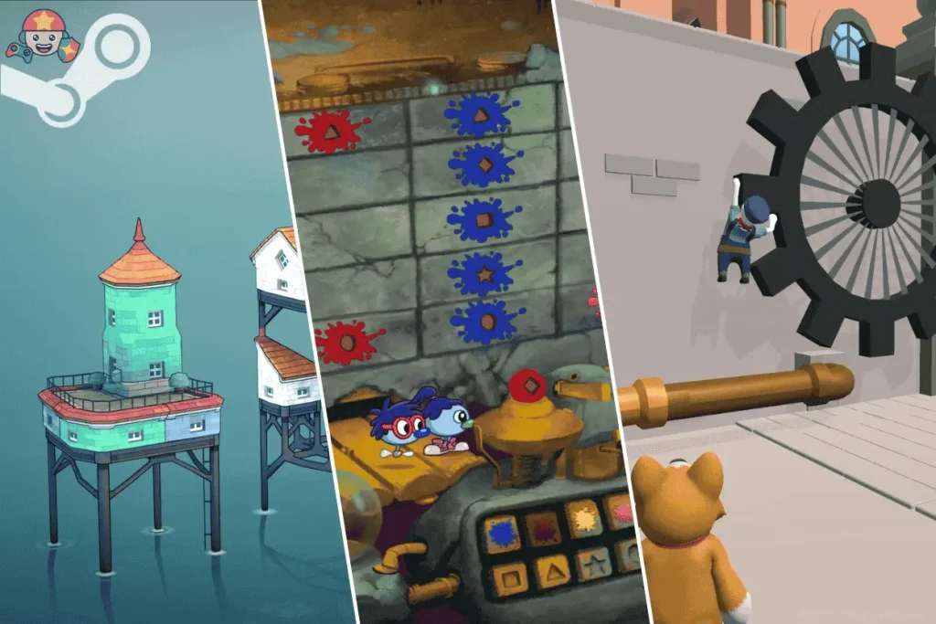 Townscaper puzzle Steam game for kids with creative building gameplay